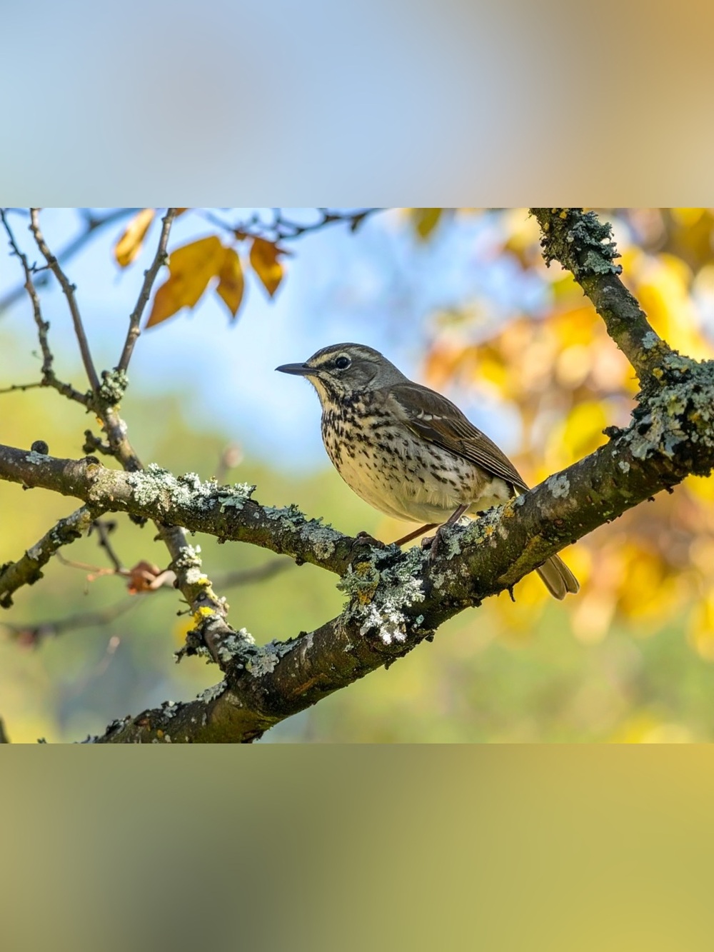 Song Thrush Wall Art Print - Brown and Cream Nature Photography